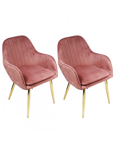 Fotel FLORYDA GOLD VELVET różowy - welur