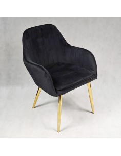 2 fotele FLORYDA GOLD VELVET czarne - welur 2