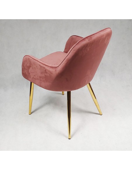 2 fotele FLORYDA GOLD VELVET różowe - welur