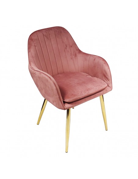 2 fotele FLORYDA GOLD VELVET różowe - welur