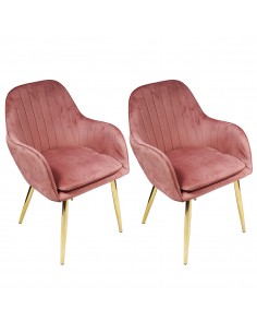 2 fotele FLORYDA GOLD VELVET różowe - welur