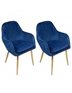 2 fotele FLORYDA GOLD VELVET granatowe - welur