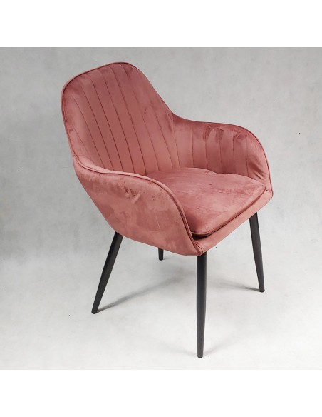 Fotel FLORYDA BLACK VELVET różowy - welur