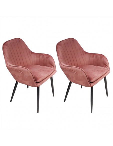 Fotel FLORYDA BLACK VELVET różowy - welur