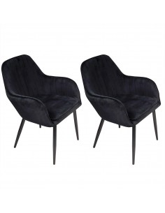 2 fotele FLORYDA BLACK VELVET czarne - welur