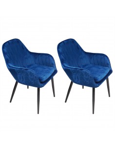 2 fotele FLORYDA BLACK VELVET granatowe - welur