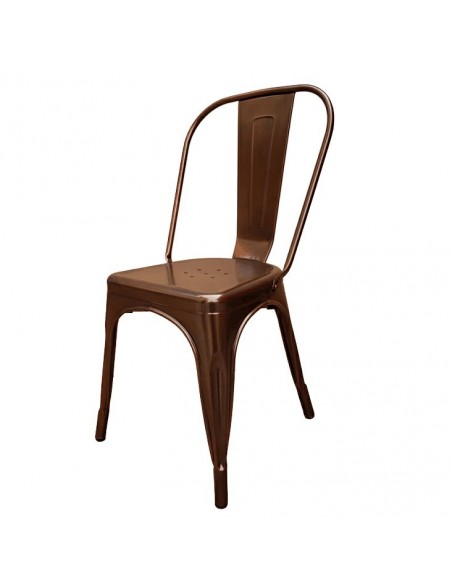 Zestaw stół Bistro Wood i 4 krzesła miedziane Paris