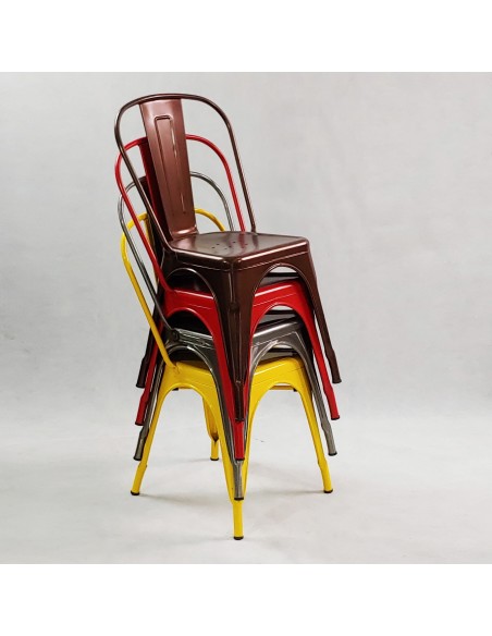 Zestaw stół Bistro Wood i 4 krzesła Paris białe