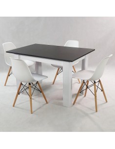 Zestaw stół Modern 120 BW i 4 krzesła Milano białe 2