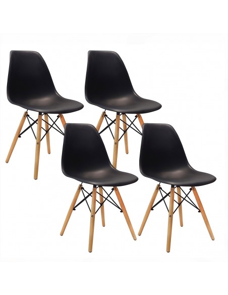 Zestaw stół Modern 120 BW i 4 krzesła Milano czarne