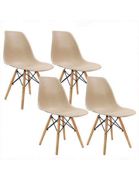 Zestaw stół Modern 120 BW i 4 krzesła Milano beżowe