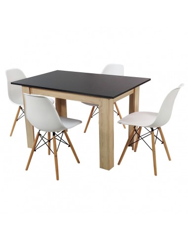 Zestaw stół Modern 120 BS i 4 krzesła Milano białe