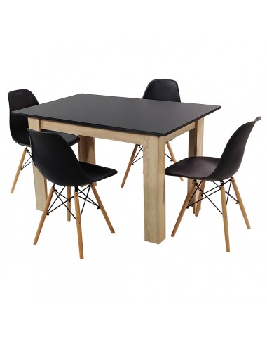 Zestaw stół Modern 120 BS i 4 krzesła Milano czarne