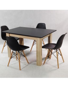 Zestaw stół Modern 120 BS i 4 krzesła Milano czarne 2