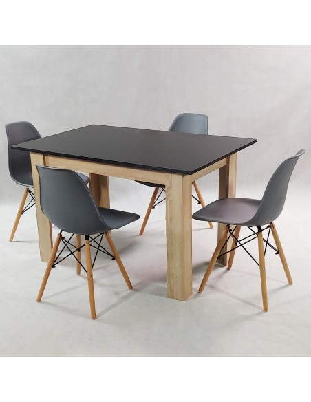 Zestaw stół Modern 120 BS i 4 krzesła Milano czarne