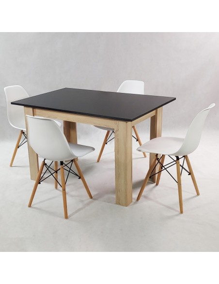 Zestaw stół Modern 120 BS i 4 krzesła Milano czarne