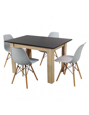 Zestaw stół Modern 120 BS i 4 krzesła Milano szare