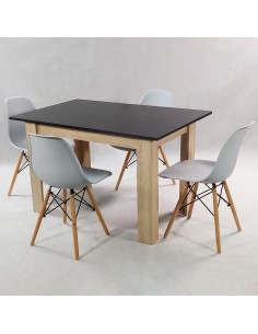Zestaw stół Modern 120 BS i 4 krzesła Milano szare 2