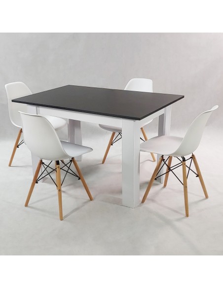 Zestaw stół Modern 120 BS i 4 krzesła Milano szare