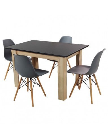 Zestaw stół Modern 120 BS i 4 krzesła Milano grafitowe