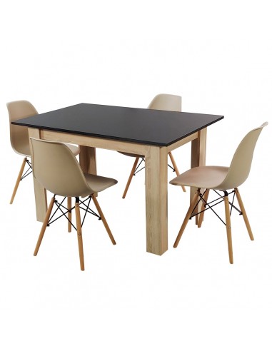 Zestaw stół Modern 120 BS i 4 krzesła Milano beżowe