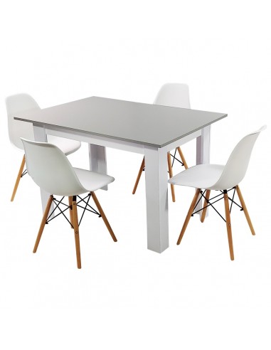 Zestaw stół Modern 120 GW i 4 krzesła Milano białe