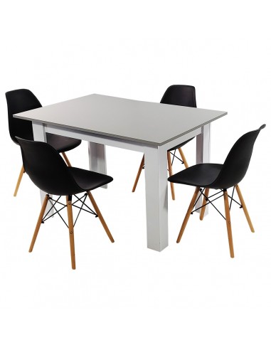 Zestaw stół Modern 120 GW i 4 krzesła Milano czarne