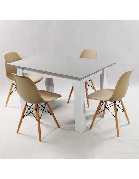 Zestaw stół Modern 120 GW i 4 krzesła Milano czarne