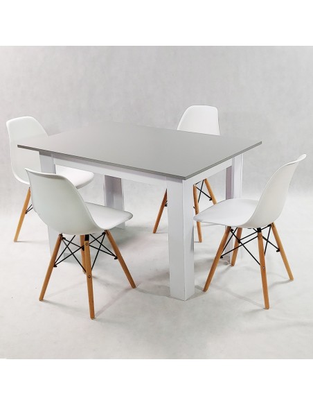 Zestaw stół Modern 120 GW i 4 krzesła Milano grafitowe