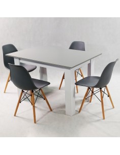 Zestaw stół Modern 120 GW i 4 krzesła Milano grafitowe 2
