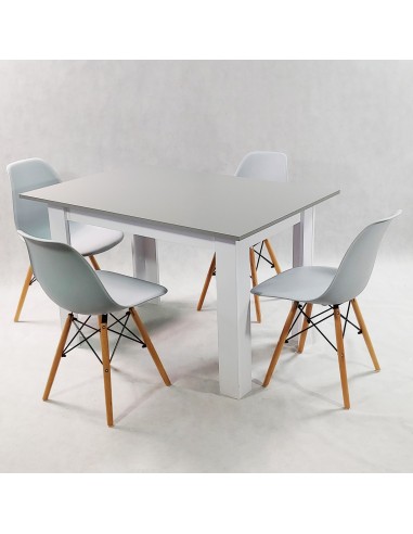 Zestaw stół Modern 120 GW i 4 krzesła Milano szare