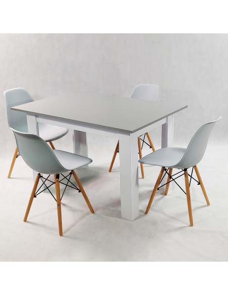 Zestaw stół Modern 120 GW i 4 krzesła Milano szare