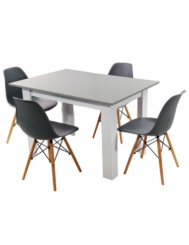 Zestaw stół Modern 120 GW i 4 krzesła Milano grafitowe