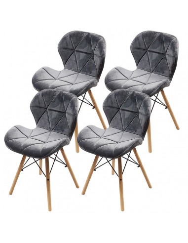 Krzesło ELIOT VELVET szare - welur