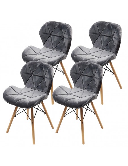 Krzesło ELIOT VELVET szare - welur