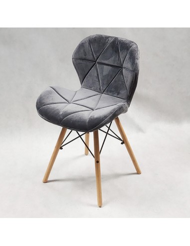 Krzesło ELIOT VELVET szare - welur