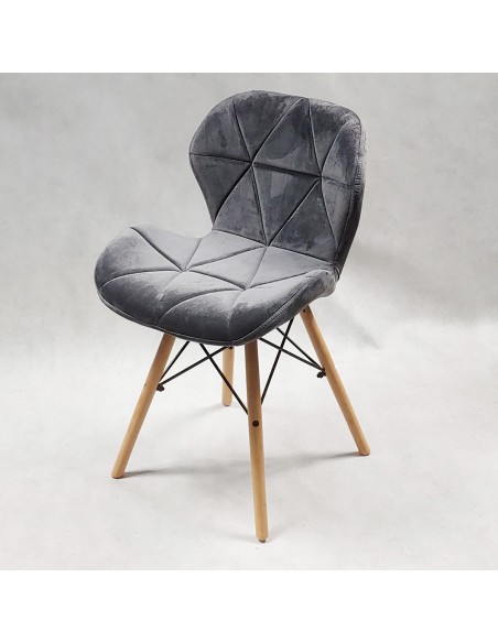Krzesło ELIOT VELVET szare - welur