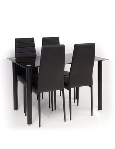 Zestaw stół Nicea czarny i 4 krzesła Nicea czarne