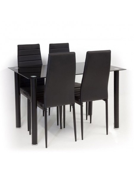 Zestaw stół Nicea czarny i 4 krzesła Nicea czarne