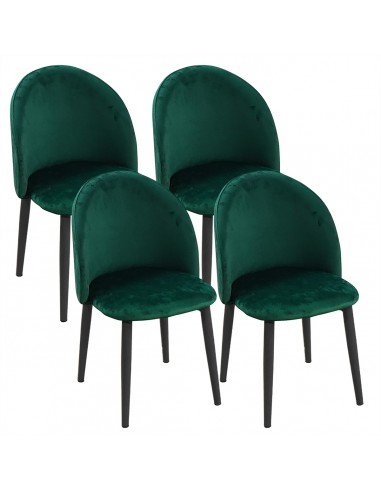 Krzesło DENWER VELVET zielone, noga czarna