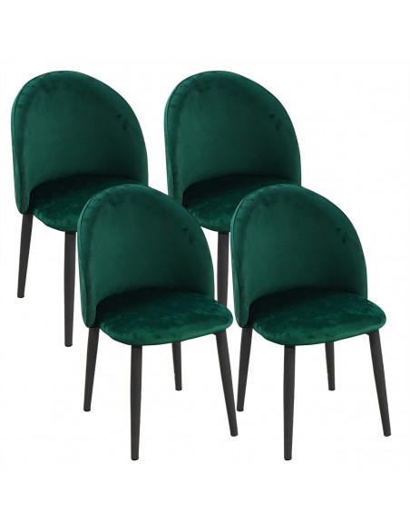 Krzesło DENWER VELVET zielone, noga czarna