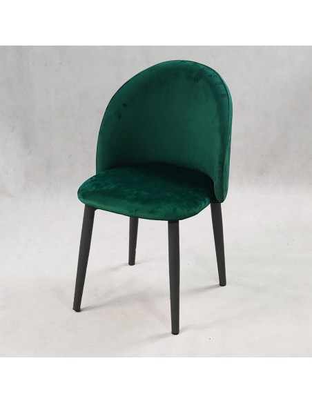 4 krzesła DENWER VELVET zielone, nogi czarne