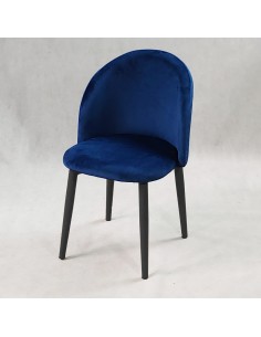 4 krzesła DENWER VELVET granatowe, nogi czarne 2