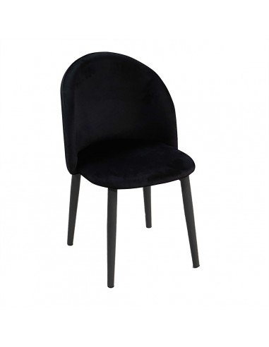 Krzesło DENWER VELVET czarne, noga czarna