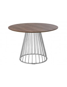 Stół GLAM WALNUT 110 - fornir orzechowy, chromowana podstawa