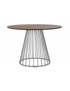 Stół GLAM WALNUT 110 - fornir orzechowy, chromowana podstawa 2