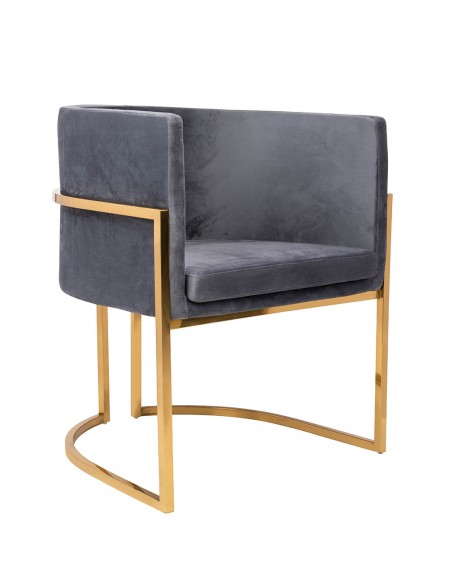 FOTEL CHLOE VELVET ciemny szary
