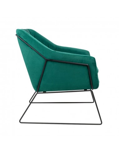 Fotel EMMA VELVET ciemny zielony welur - podstawa czarna
