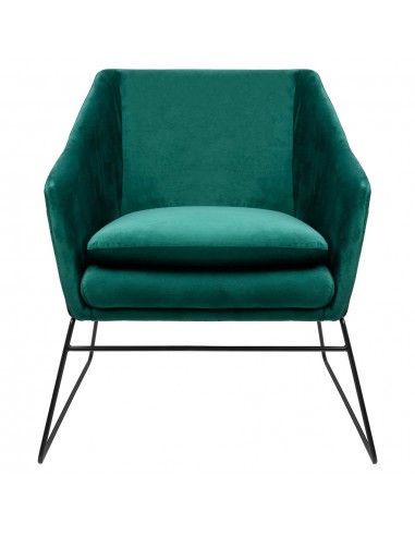 Fotel EMMA VELVET ciemny zielony welur - podstawa czarna