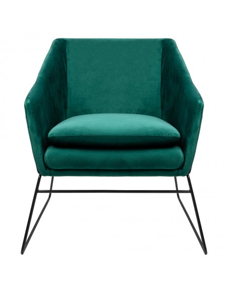 Fotel EMMA VELVET ciemny zielony welur - podstawa czarna
